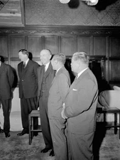 British Foreign Minister Alec Douglas Home talks with Japanese Pri- Old Photo