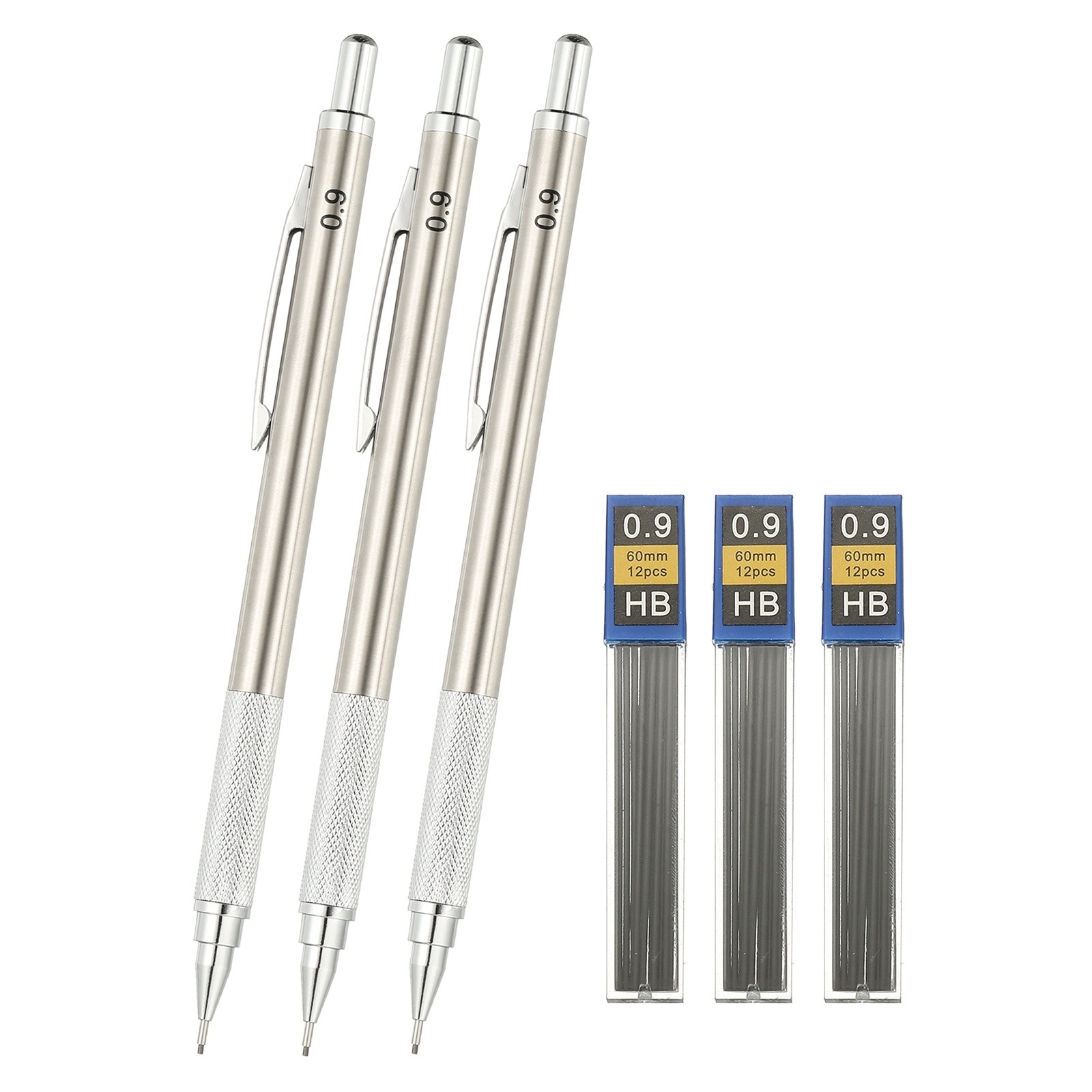 Set With Lead Refills For Writing, Silver