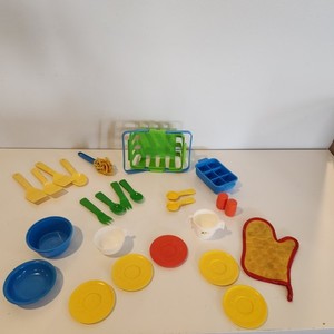 Vintage Fisher Price Toy Dishes & Utensils Lot