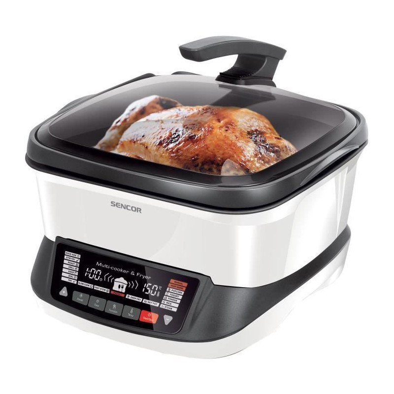 Friteuse multifonctionnelle Sencor SFR 9400WH blanche pour cuisiner léger sans odeur d'huile
