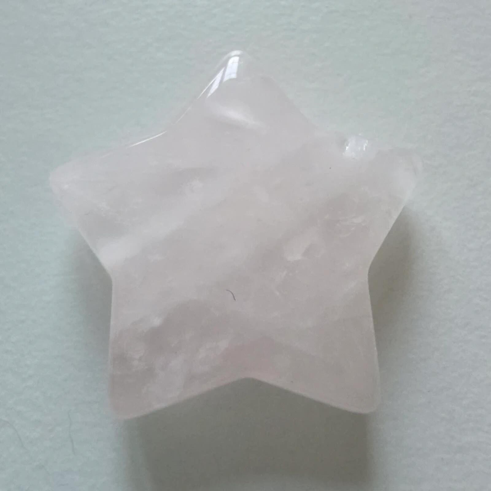 Rose Quartz Crystal Star – Soft Pink Polished Stone