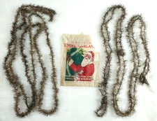 Antique Victorian Tinsel Feather Tree Garland w Bag 2 Strands 264" 22ft
