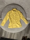 Style & Co. Womens Yellow Long Sleeve Hooded Full Zip Snap Utility Jacket Sz PL