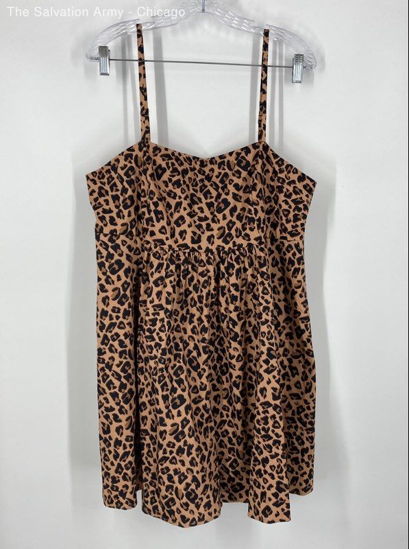 Hutch Womens Multicolor Animal Print Bandeau One-Piece Romper Size 1X
