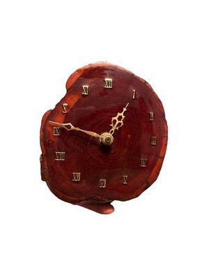 Vintage Tree Slice Wood Table Clock Live Edge Slab Juniper Rustic Cabin 9 