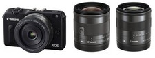 Canon Mirrorless Camera EOS M2 Triple Lens Kit Black with EF-M18-55mm
