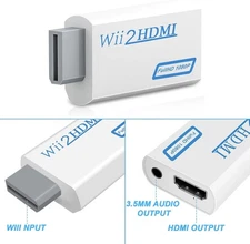Herfair Wii to HDMI Adapter 1080P Converter for Nintendo Wii Wii U Smart TV