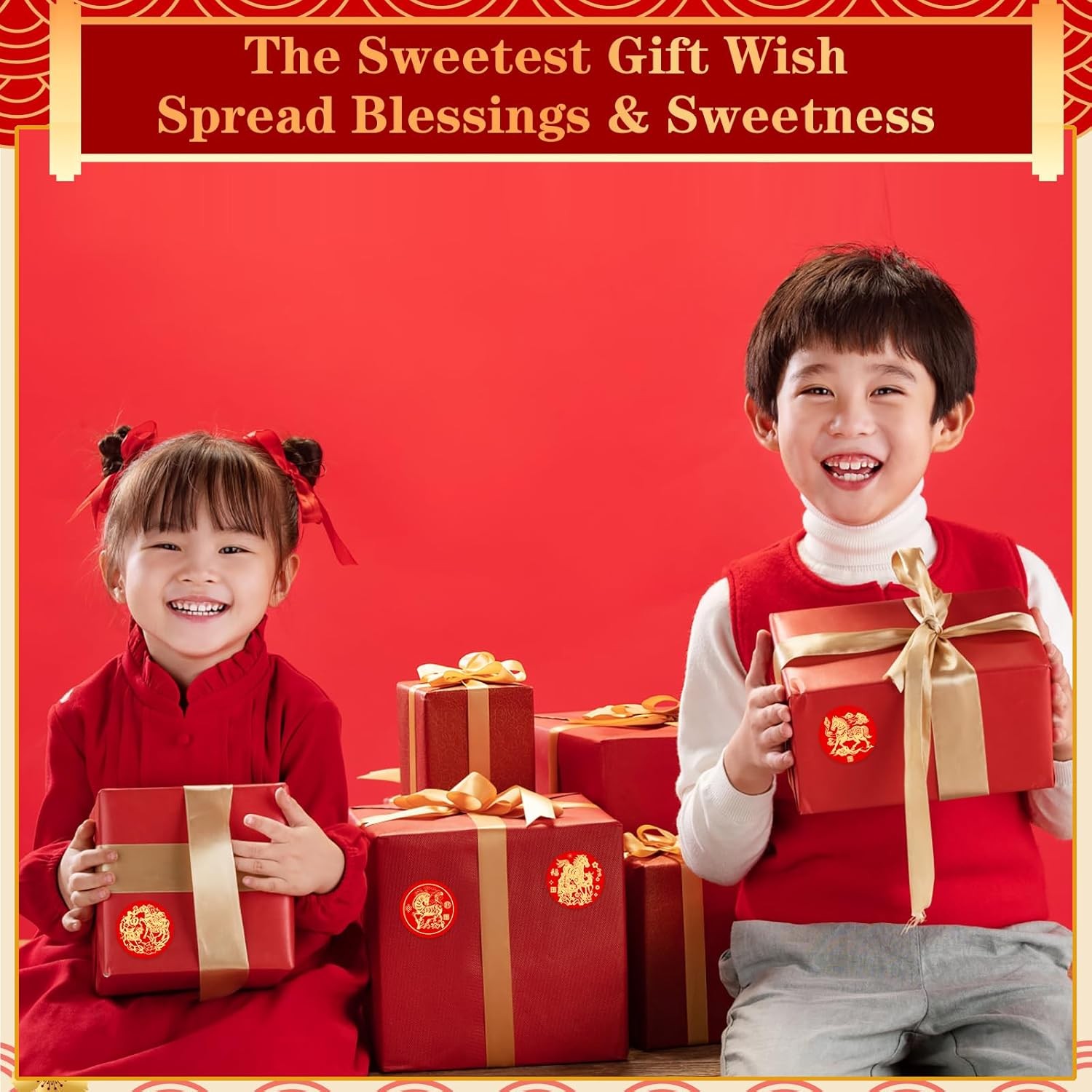 160PCS Chinese New Year Stickers - of The Horse C-160pcspapercuttings 