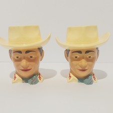 Vintage Roy Rogers "King of Cowboys" mugs- Western- F F Mold and Die Works, Ohio