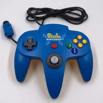 Manette Nintendo 64 Pikachu Pokemon N64 Bleu Jaune NUS-005 Limited Testée - Photo 1/4