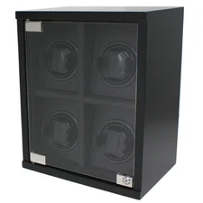 Tech Swiss Watch Winder Quad Black Carbon Fiber Design Large Automatic Watches