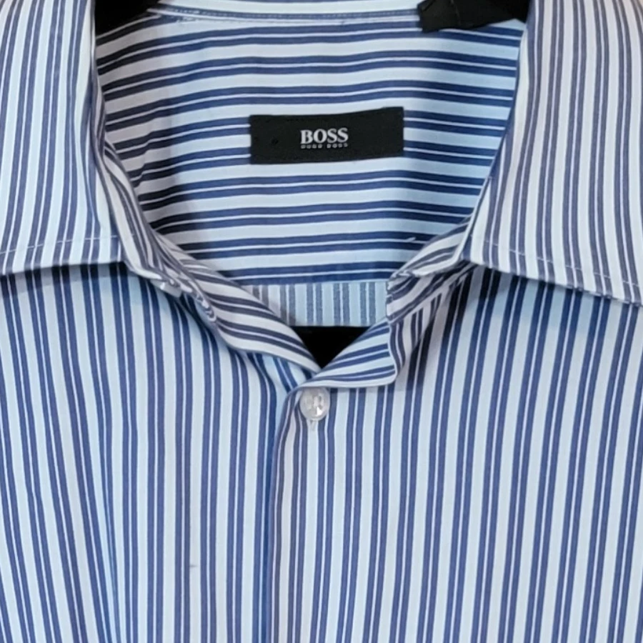 Camisa Hugo Boss Hombre Manga Larga Botón Ajuste Regular 16.5 Grande L ----------3923 Foto 3 de 4