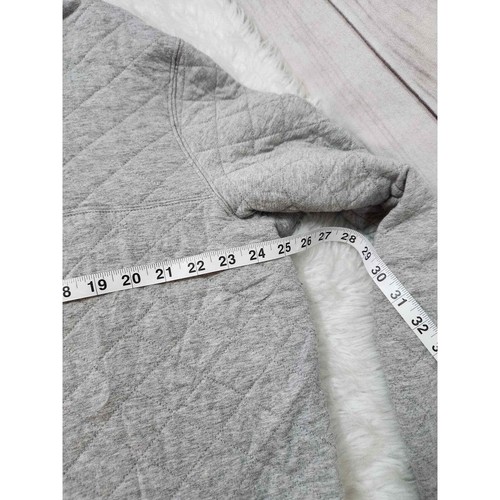 Merona Women's Gray Mock Neck 1/4 Button Quilted Pullover Sweatshirts Size XL - Picture 5 of 6