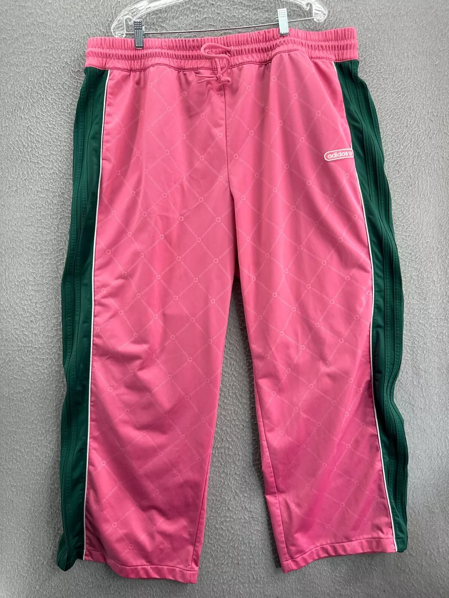 Adidas Pants Womens 4X Plus Pink Green Track Warm Up Outdoor