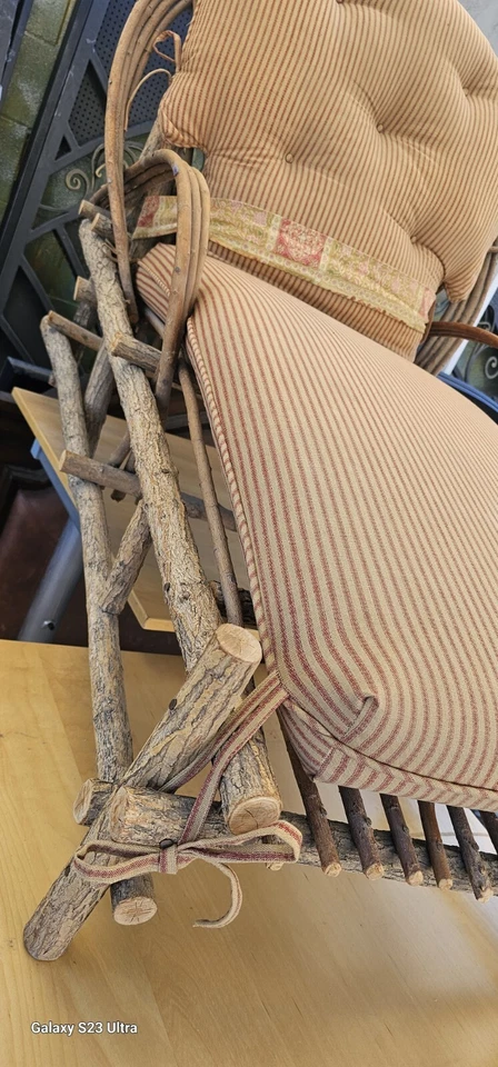 复古贵妃椅有机木材 罕见 54 longx39hx36w-30w 手工制作 舒适 — 第 4/4 张图片