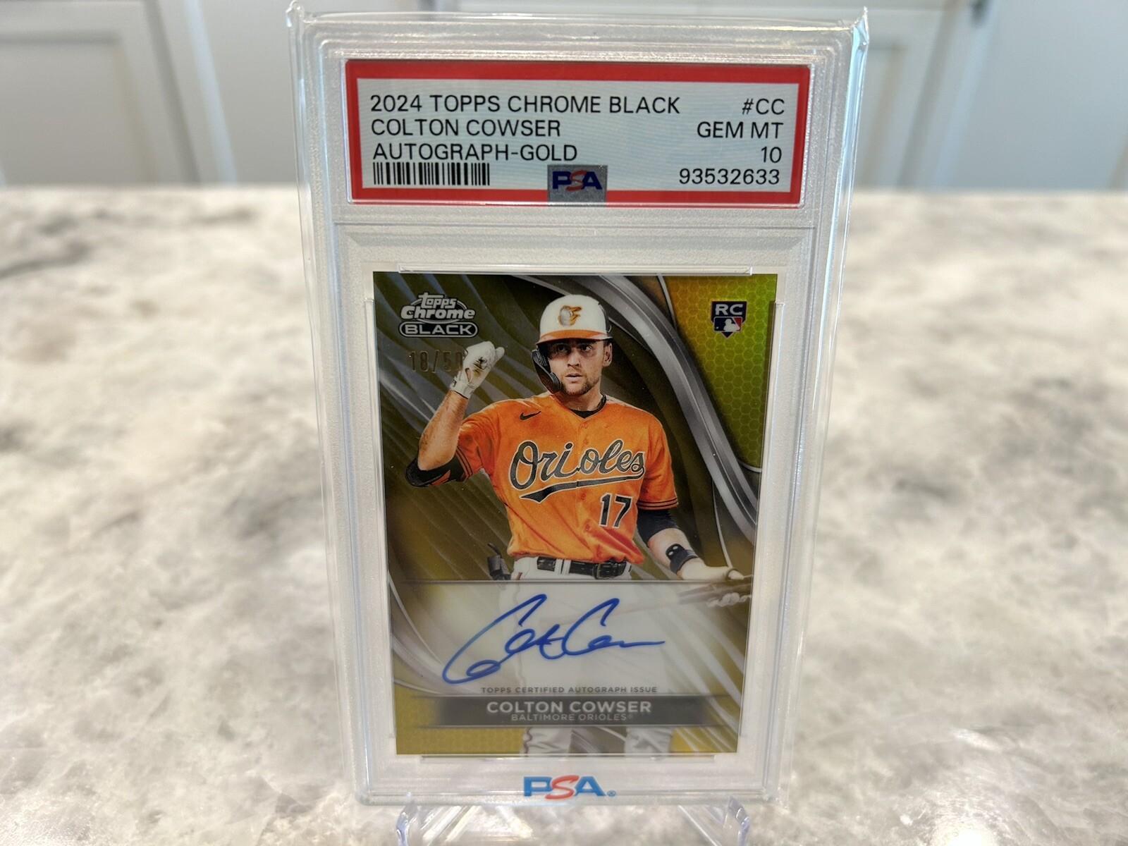 Colton Cowser 2024 Topps Chrome Black #CBA-CC Autographs - Gold 