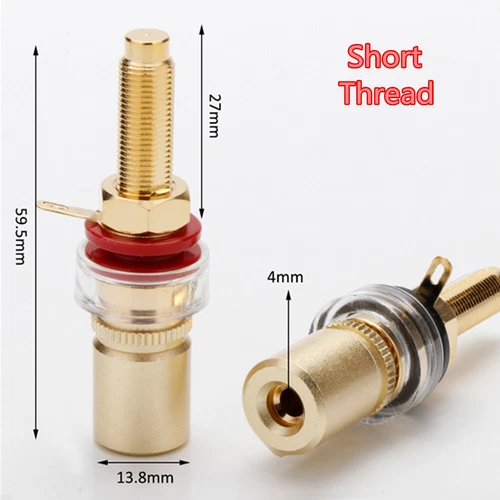 4 Stück Klemmenblock vergoldet Audio ​Stecker Polklemme Bananenbuchse NEU - Bild 4 von 9