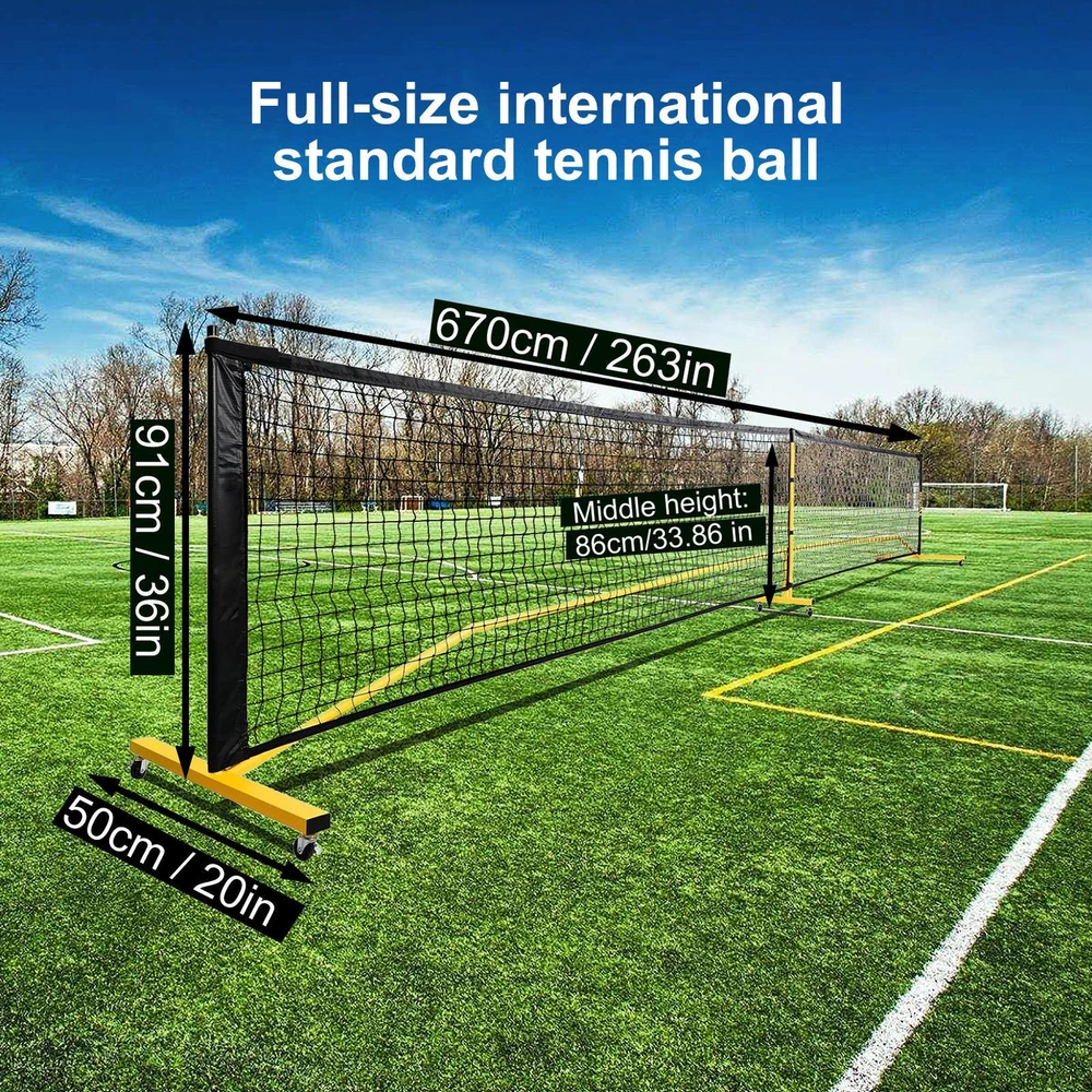 Pickleball Net Set With Wheels And Court Marking Kit 22 FT Pickleball Nets Frame Pickleball Net Set With Wheels And Court Marking Kit 22 FT Pickleball Nets Frame