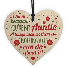 Auntie Gifts For Christmas Aunt Aunty Gifts For Birthday Wooden Heart Plaque 