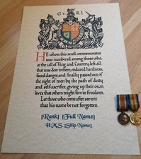 Royal Navy Memorial Scroll