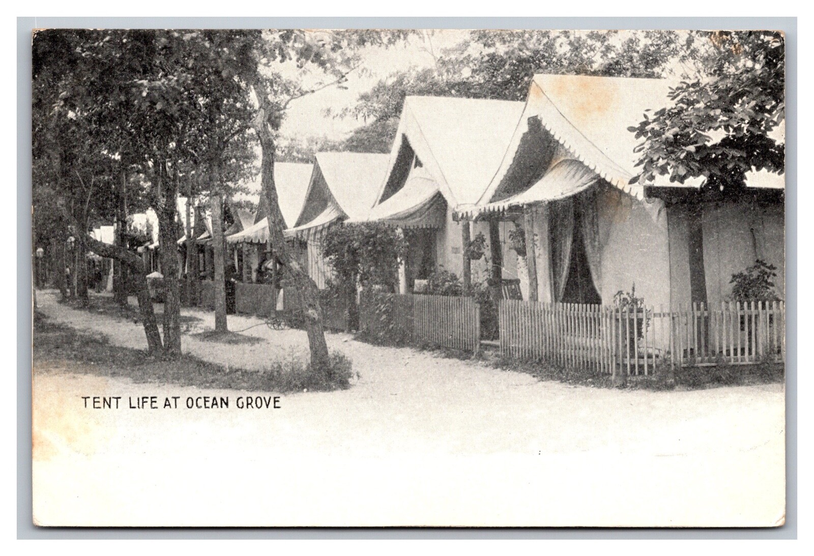 FILA Cartolina Ocean Grove NJ New Jersey Tent Life Row retro indiviso UDB