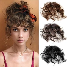 Mini Clip in Natural Curly  Neat Air Fringe Clip in Remy Human Hairpiece Bangs