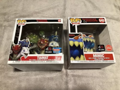 Funko Pop Dungeons & Dragons Exclusives Tiamat 846 Mimic 845 - SEALED