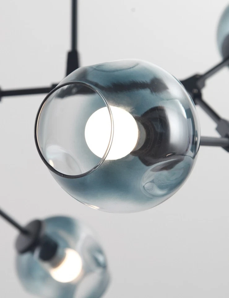 Modern Art Nordic Glass Chandelier Lamp Shade Gradient Blue Glass Lampshade - Image 2 of 3