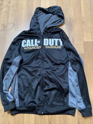 Call Of Duty Advanced Warfare FullZip Hoodie Sweatshirt Boys Large Black Gray