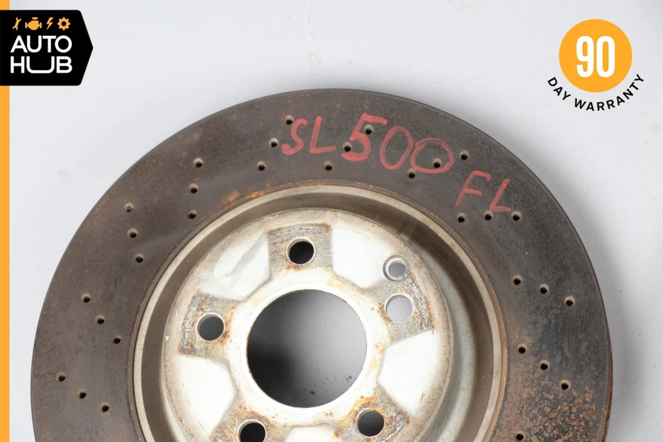 Juego de 2 rotores de freno delanteros izquierdo y derecho Mercedes R230 SL500 SL550 E550 OEM Foto 2 de 4