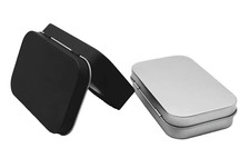 9 Pcs Tins Containers, Metal Tins With Lids, Metal Rectangular Tin Cans, Small Tin Boxes With Hinged Lids, Empty Portable Storage Box For Candy