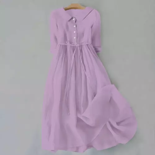 ¡Vestidos largos informales para mujer con botones de lino de algodón vestido caftán talla grande! - Imagen 21 de 35