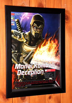 Mortal Kombat Deception PS2 Xbox GameCube Rare Small Promo Poster Ad Page Framed