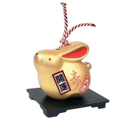 Japanese Zodiac ETO 2023 Gold Lucky Year of Rabbit Bell Ornament ...