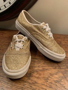 vans authentic glitter skate shoe silver