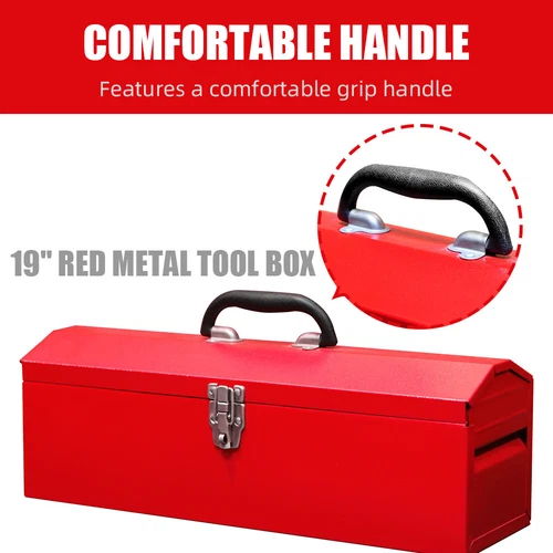 16 "19" Portable Toolbox Red Parts Management Tools Storage Box - Foto 2 di 8