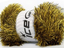 4-Skein Lot Eyelash 100gr Yarn bulky 4x100g Yellow Black