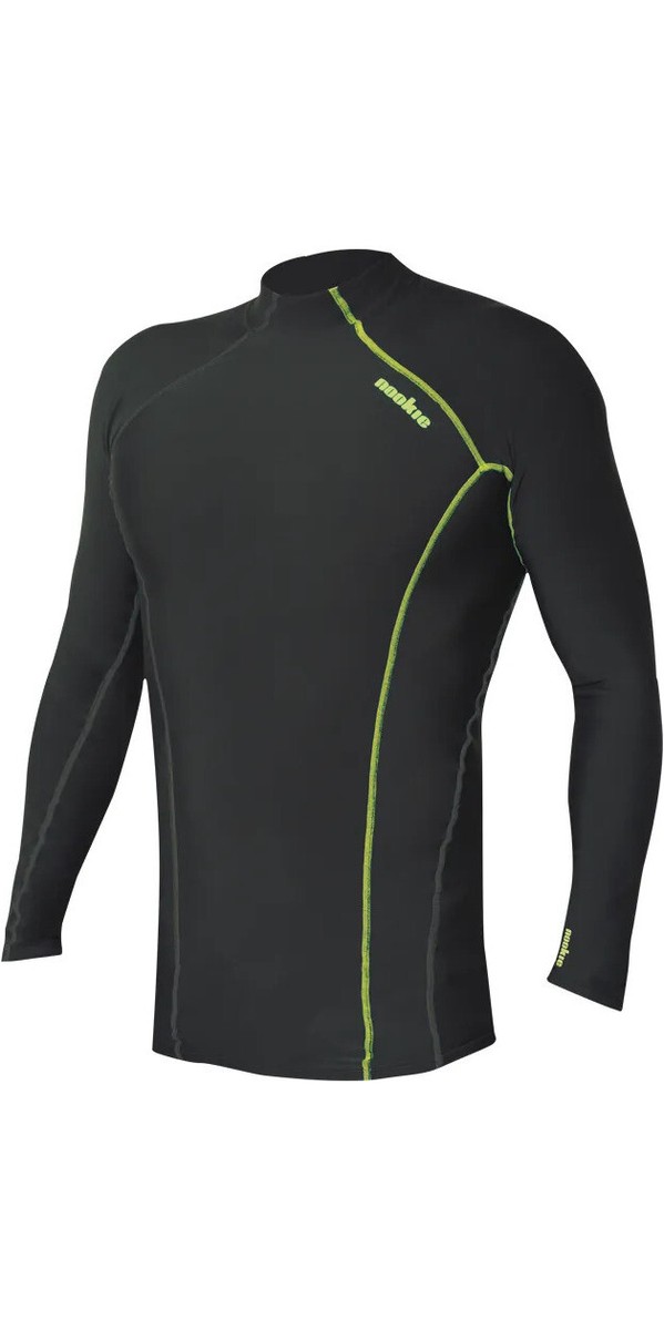 Nookie TH50 Softcore Langarm Base Layer Für Herren, Black/Lime – Wärmende, Feuchtigkeitsableitende Basisschicht Mit UPF 30+