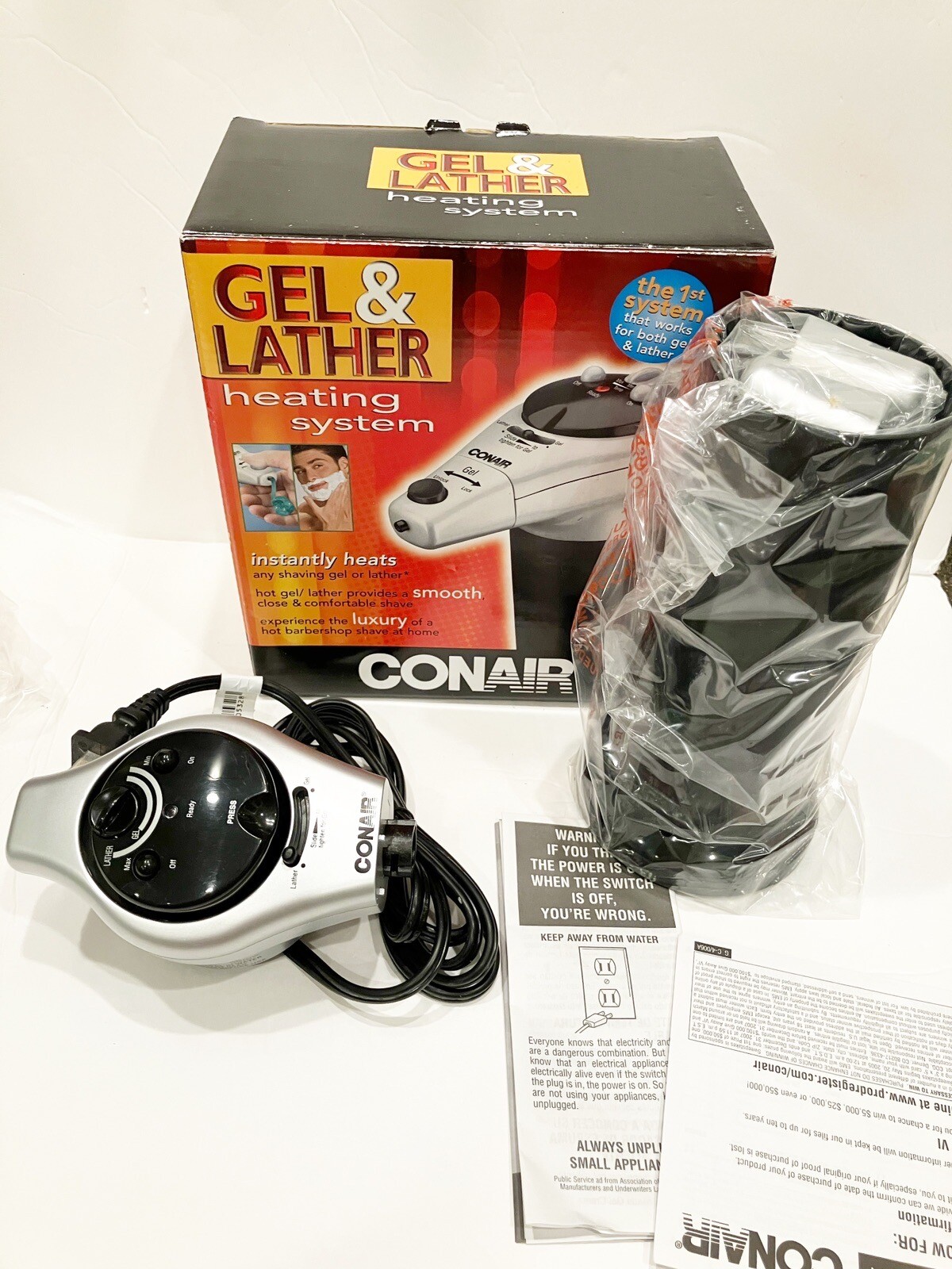 New Conair HGL11R Gel & Lather Heating System, Chrome Machine New Open