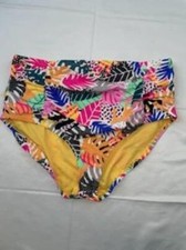  30 California Waves Womens Plus Size High Waist Printed Swim Bottom Size 2