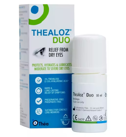 Thealoz Duo Preservative Free Dry Eye Drops 10ml Protects, Hydrates