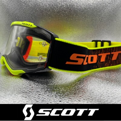 MOTOCROSS MX BRILLE Scott PROSPECT Race Ready Motocrossbrille Warnung gelb