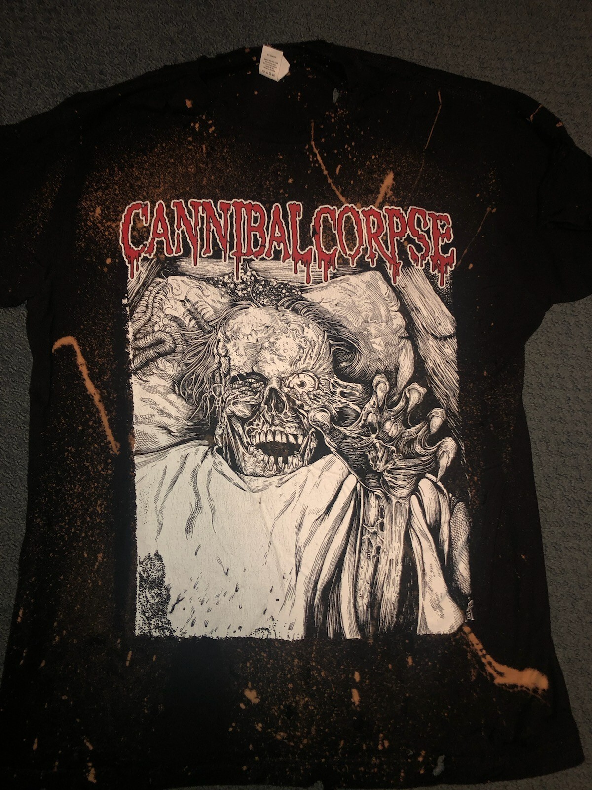 cannibal corpse hand distressed medium shirt with… - image 1