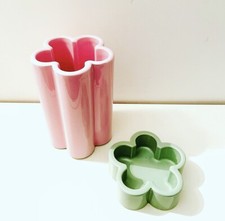 🔵 2 ceramiche vintage vaso particolari colori gabbianelli il picchio inspired