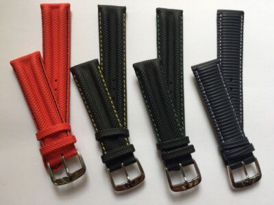 20mm Jacques Lemans Uhrenarmbänder Materialmix  Kunststoff/Leder