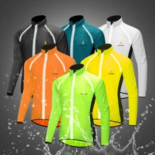 Men Cycling Jacket Windbreaker Water Repellent Reflective MTB Bike Long Sleeve