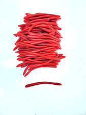 Super Floater Worms, 100 pcs - 4" - Soft Plastic Baits Lot - Spoprtsmans  - Red