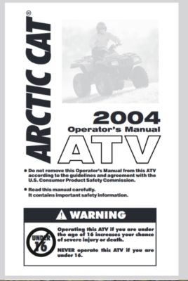 2004 Arctic Cat ATV 250 Service Manual Repair Operators Wiring