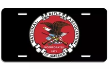 NRA national rifle association aluminum license plate car truck SUV tag black