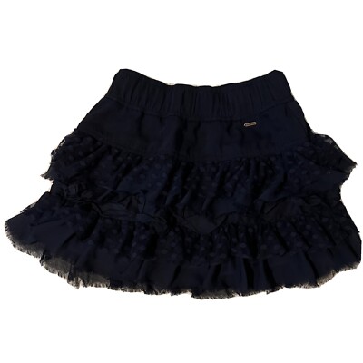 Hollister A&F Vintage Y2K Navy Polka Dot Mini Skirt Flirty